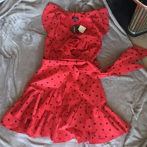 Bebe wrap dress with ruffle sz S